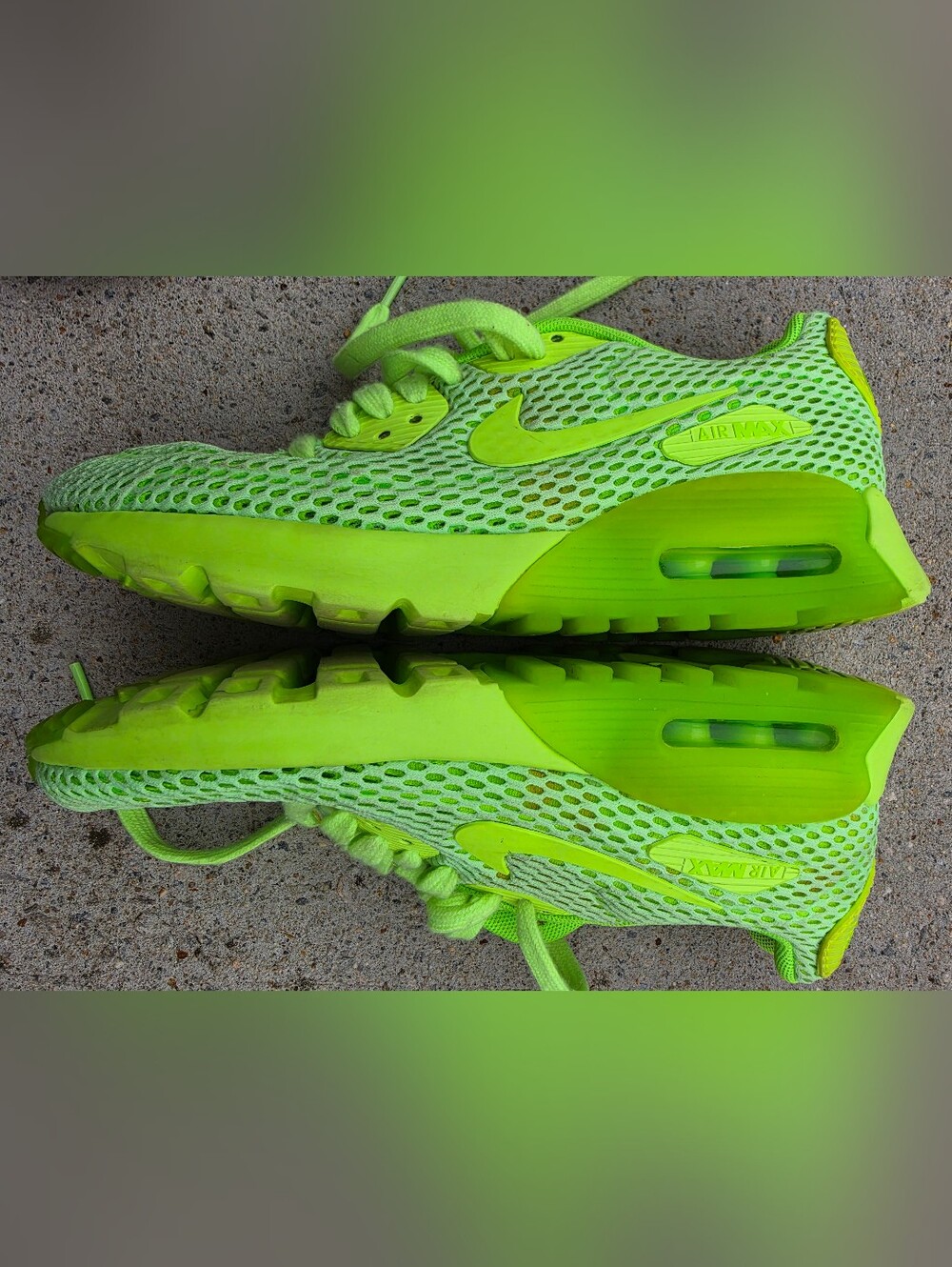 Nike Air Max 90 Ultra BR Ghost Green Neon Mesh Sneakers Women’s 6.5